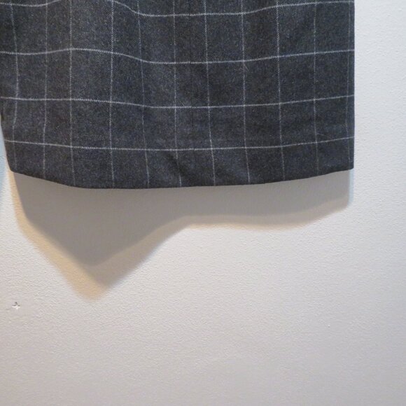 J.Crew Wool Blend Gray Plaid Wrap Skirt with Pockets Bow - Picture 6 of 8